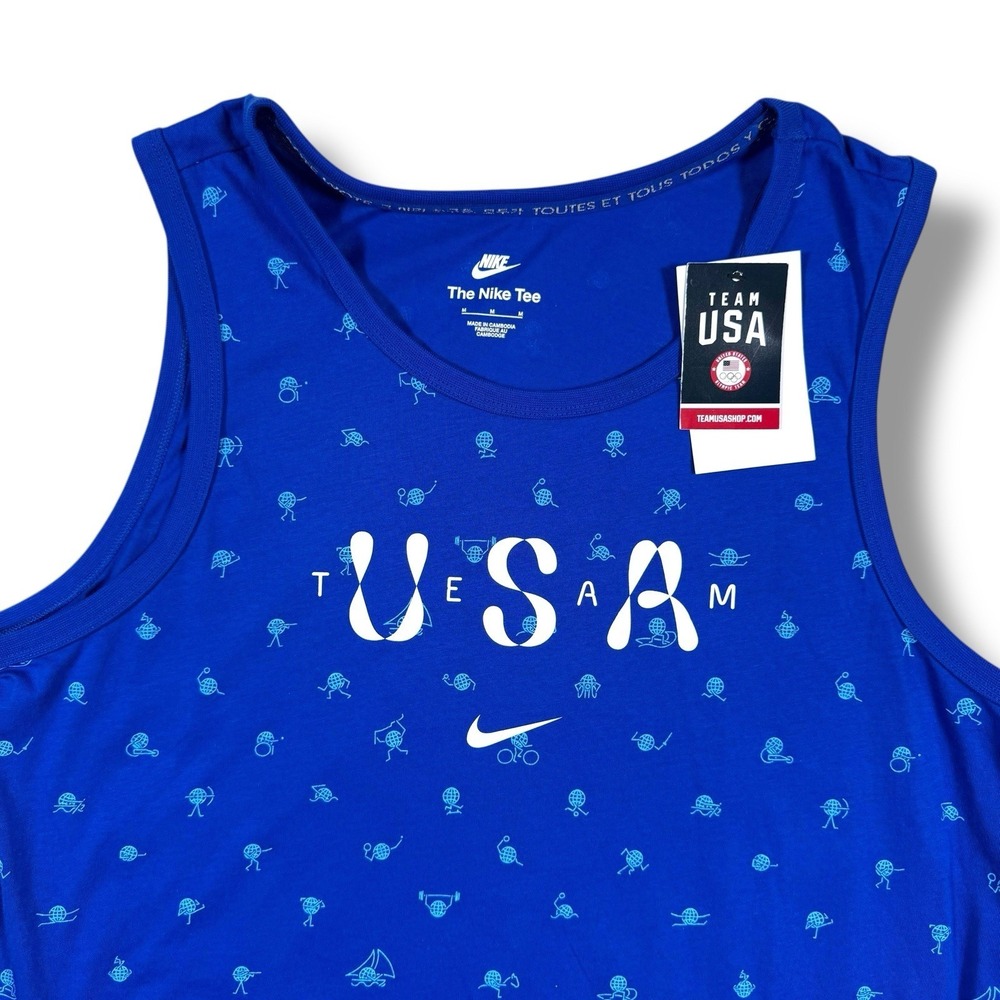 Nike Tank Top Team‎ USA Olympics Blue Workout Athletic Running Men's Medium